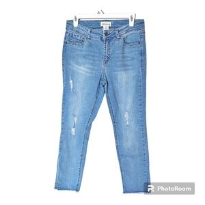 For The Republic Denim Skinny Distressed Jeans Raw Hem Size 6
